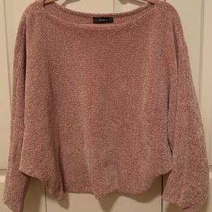 Pink Zara Velvet Off-the-shoulder Sweater